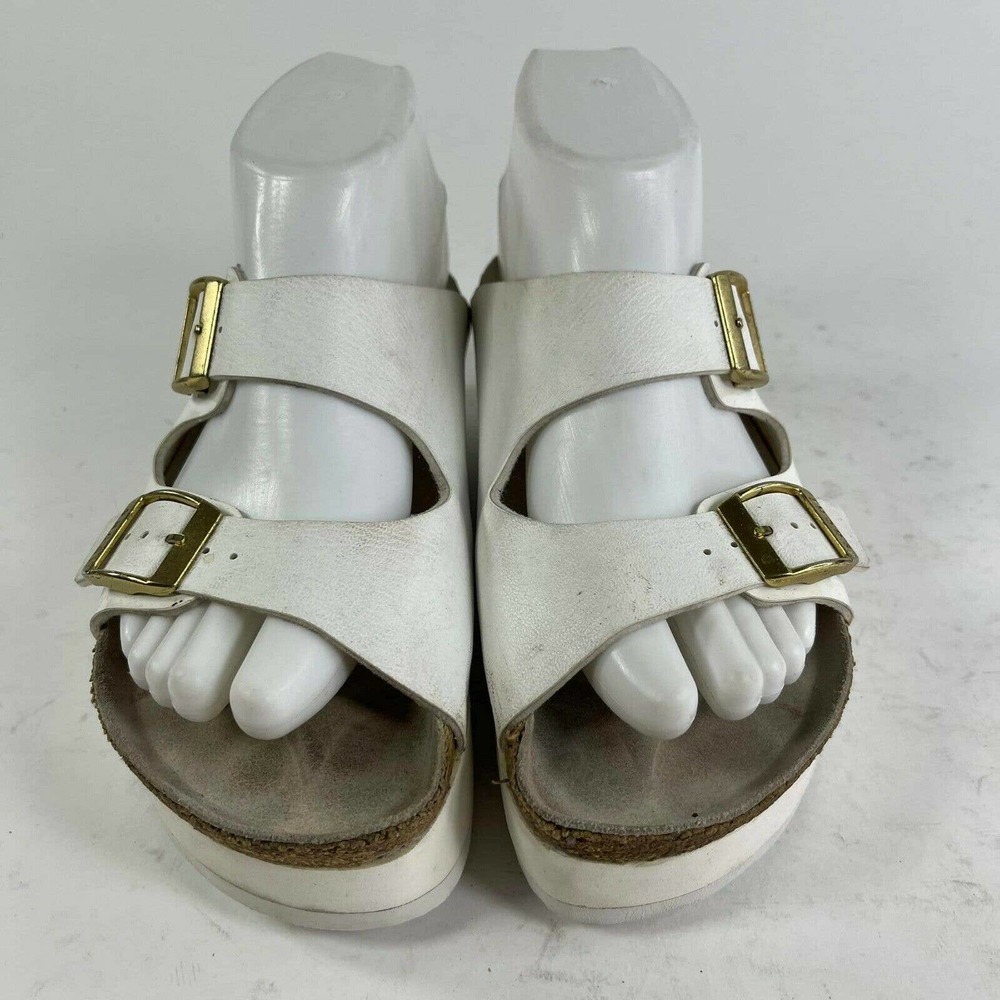SACAI TATAMI BIRKENSTOCK PLATFORM SANDALS US 6 White Buckle SLIDES shoes - Picture 6 of 12